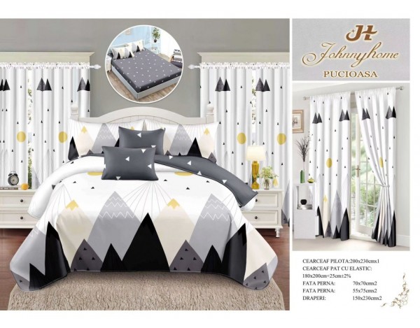 SET 8 PIESE LENJERIE CU DRAPERII DRA 11